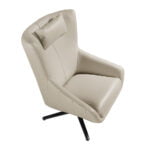 Fauteuil pivotant avec coussin rembourré en cuir