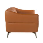 Leather upholstered capitonné armchair