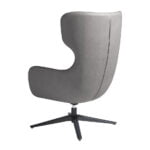 Swivel armchair in eco-leather and black epoxy steel legs