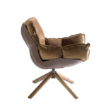 Fauteuil pivotant en velours marron