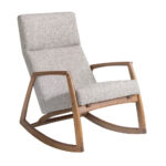 Grey fabric rocking chair