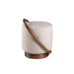 White fabric pouffe