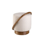 White fabric pouffe