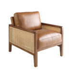 Brown leather armchair