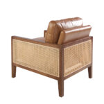 Fauteuil en cuir marron