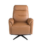 Fauteuil pivotant en cuir marron