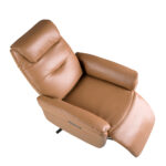 Fauteuil pivotant en cuir marron