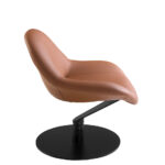 Brown leatherette swivel armchair