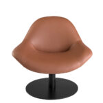 Brown leatherette swivel armchair
