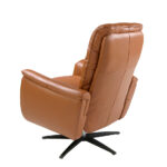 Brown leather swivel armchair