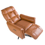 Fauteuil pivotant en cuir marron