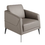 Dark grey leatherette armchair