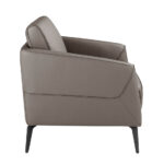Dark grey leatherette armchair