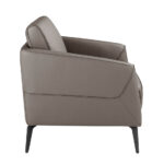 Fauteuil en croûte de cuir gris foncé