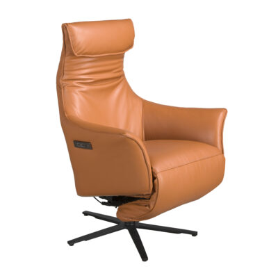 (Español) Sillón relax giratorio piel marrón armchair - Angel Cerda