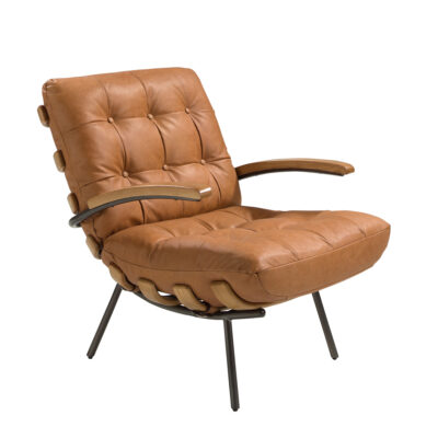 (Español) Sillón piel marrón y fresno armchair - Angel Cerda