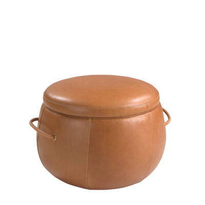 (Español) Puff piel camel pouffe - Angel Cerda