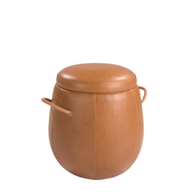 (Español) Puff piel camel pouffe - Angel Cerda