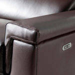 2 seater upholstered leather sofa with relax mechanisms