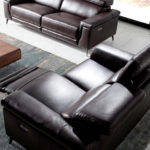 3 seater upholstered leather sofa with relax mechanisms