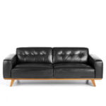 3-seater sofa upholstered in tufted leather