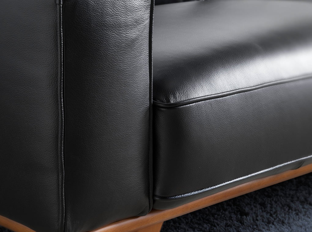 3-Sitzer-Sofa mit getuftetem Leder bezogen