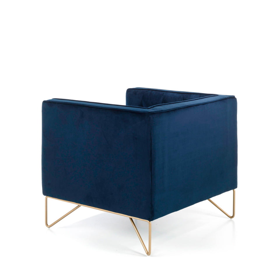 Armchair with stainless steel legs chromed in gold upholstered in velvet effect fabric Armchair with stainless steel legs chromed in gold upholstered in velvet effect fabric