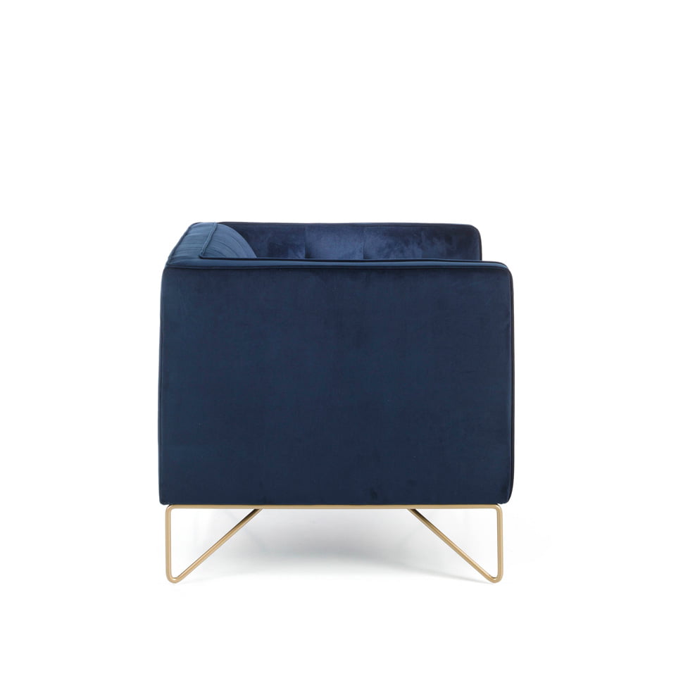 2-seater sofa upholstered in velvet with golden steel legs 2-seater sofa upholstered in velvet with golden steel legs