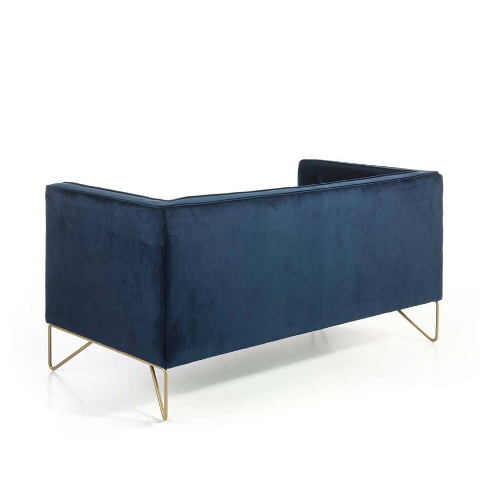 2-seater sofa upholstered in velvet with golden steel legs 2-seater sofa upholstered in velvet with golden steel legs