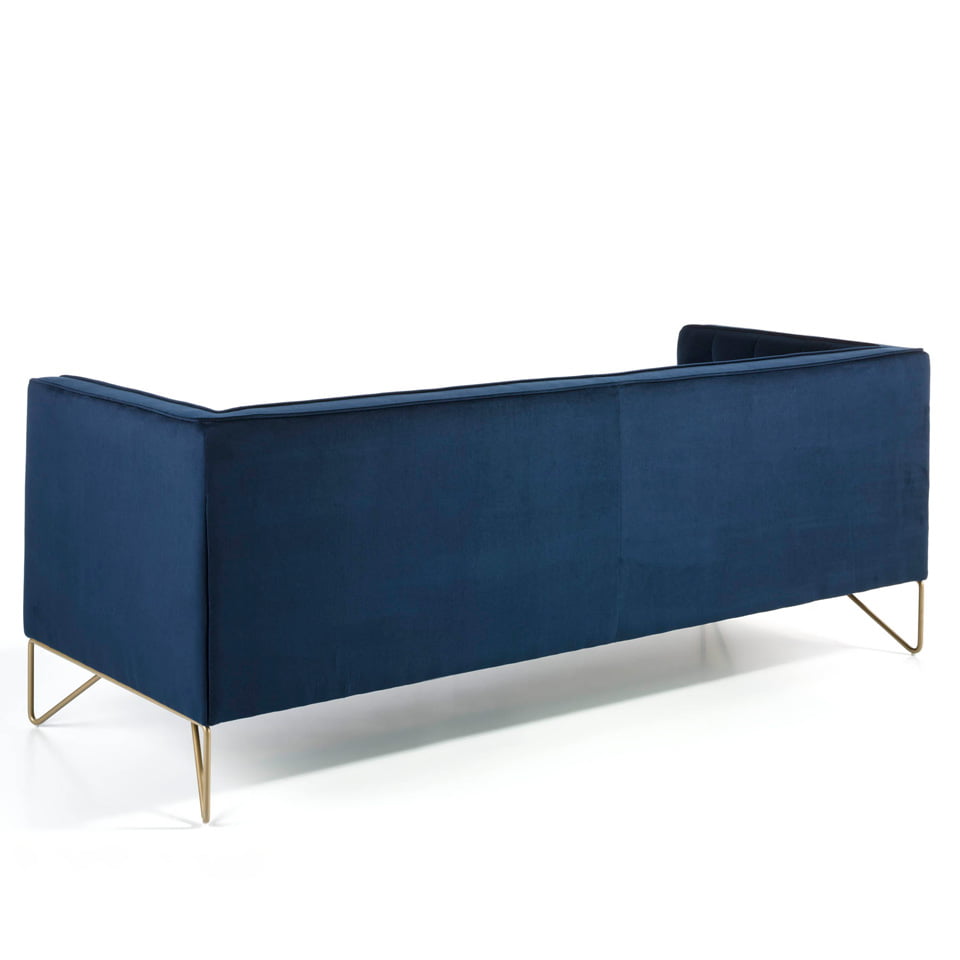3-seater sofa upholstered in velvet with golden steel legs 3-seater sofa upholstered in velvet with golden steel legs