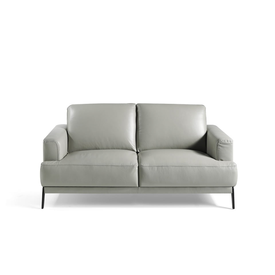 2-seat sofa upholstered in 2mm-thick leather with stainless steel legs 2-seat sofa upholstered in 2mm-thick leather with stainless steel legs