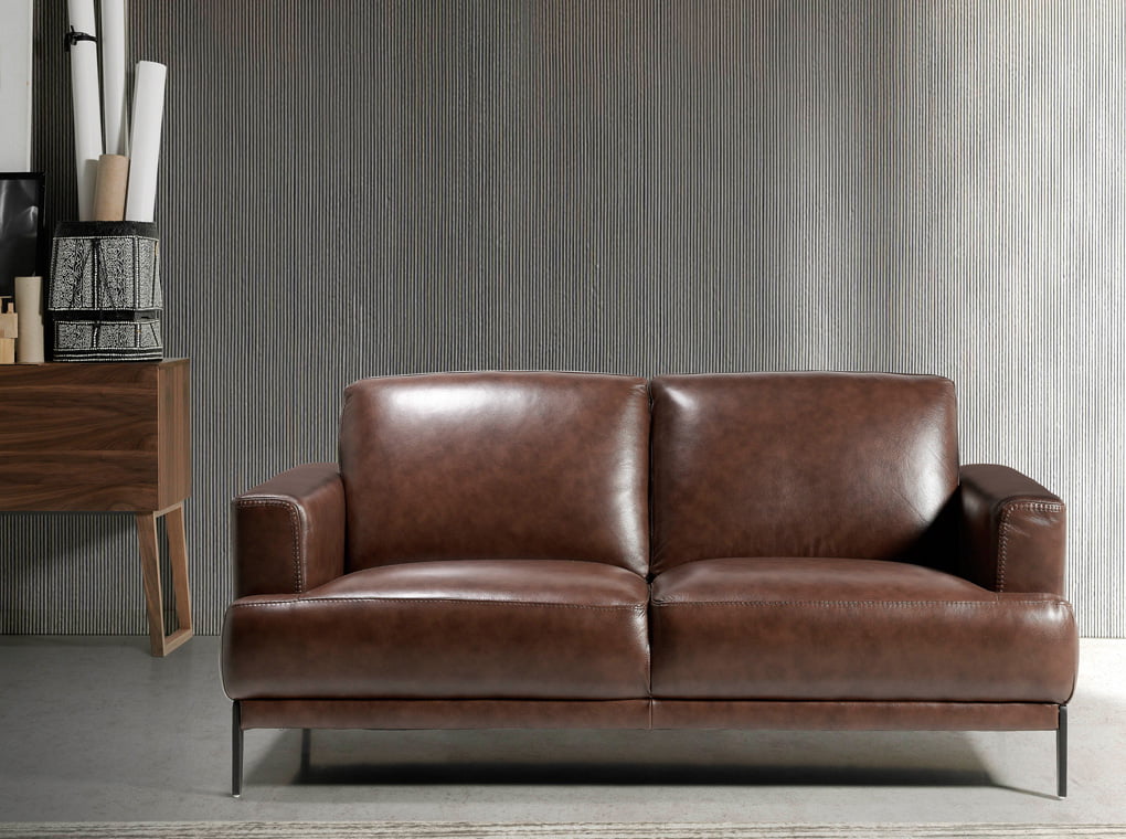 2 seat sofa upholstered in 2mm thick leather 2 seat sofa upholstered in 2mm thick leather