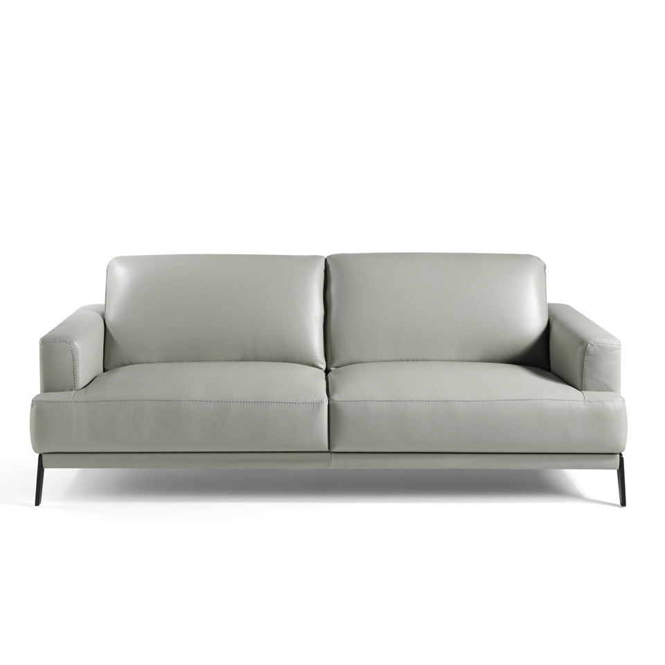 3-seat sofa upholstered leather with stainless steel legs 3-seat sofa upholstered leather with stainless steel legs