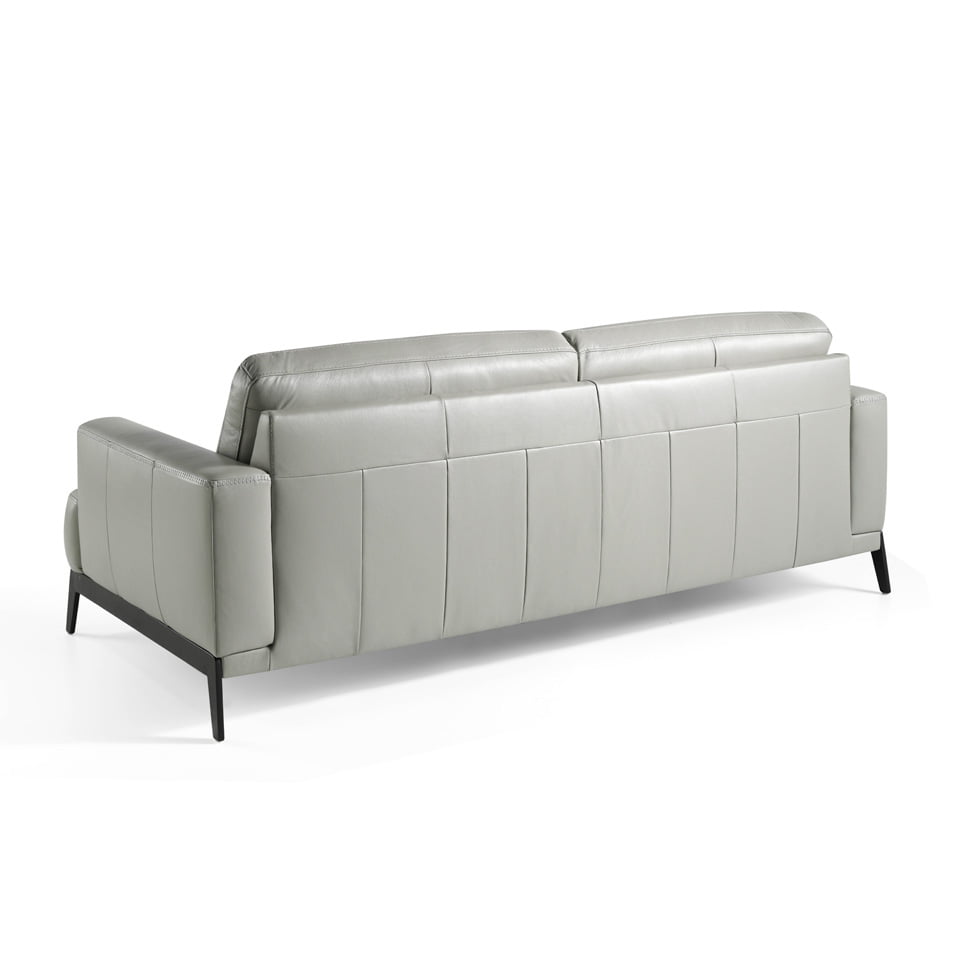 3-seat sofa upholstered leather with stainless steel legs 3-seat sofa upholstered leather with stainless steel legs