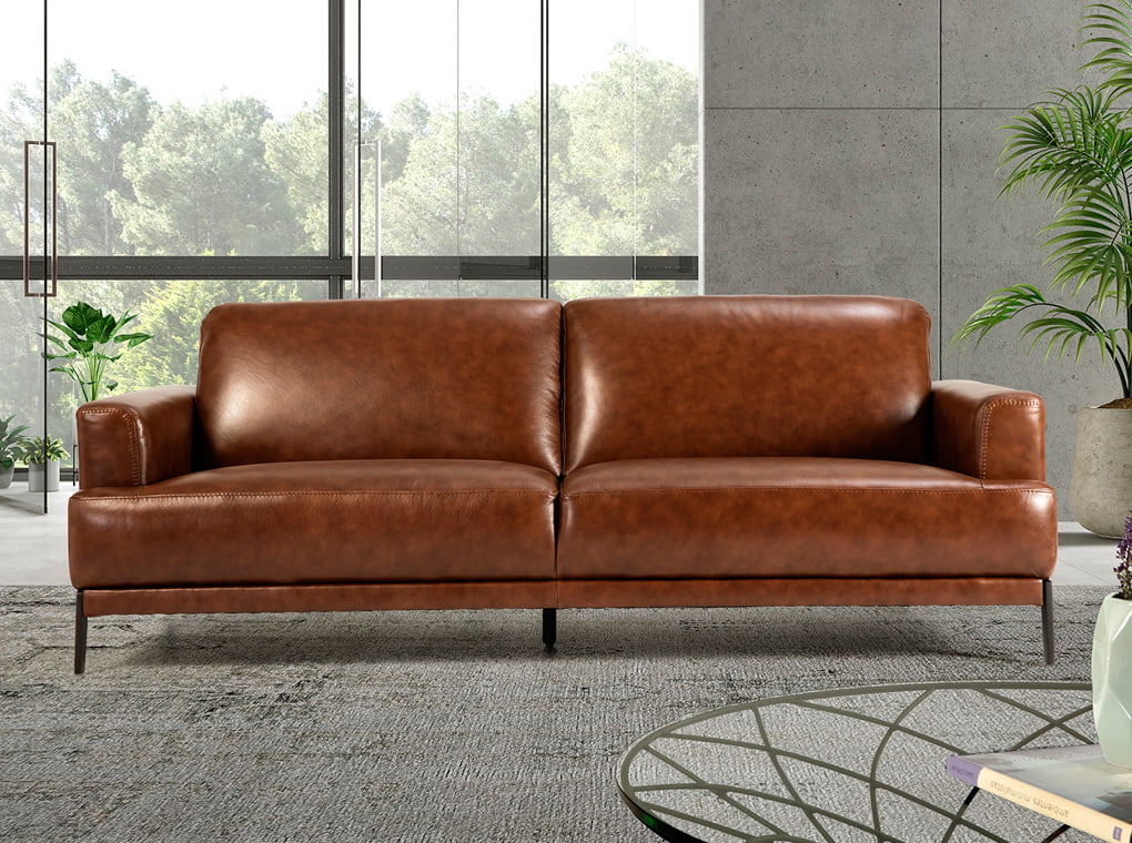 3 seat sofa upholstered in 2mm thick leather 3 seat sofa upholstered in 2mm thick leather