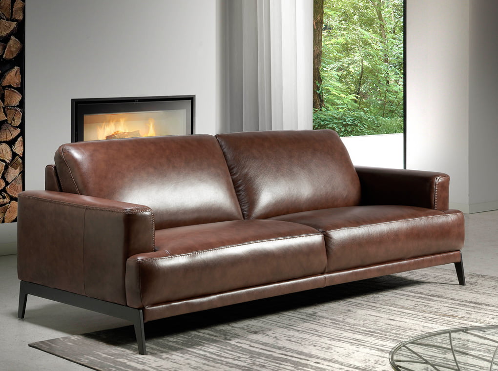 3 seat sofa upholstered in 2mm thick leather 3 seat sofa upholstered in 2mm thick leather