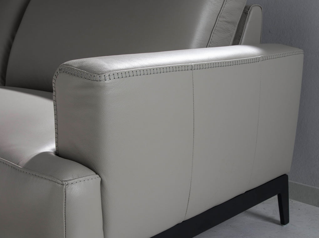 3-seat sofa upholstered leather with stainless steel legs 3-seat sofa upholstered leather with stainless steel legs