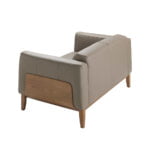 2-seater sofa upholstered in leather with Walnut wood frame