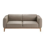 3-seater sofa upholstered in leather with Walnut wood structure