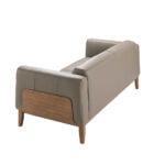 3-seater sofa upholstered in leather with Walnut wood structure