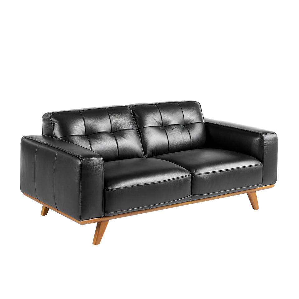 2-Sitzer-Sofa mit getuftetem Leder bezogen