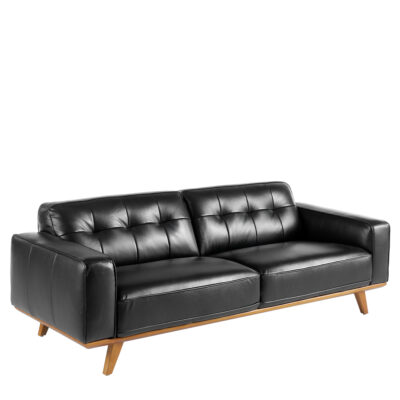(Español) Sofá Chester 3 plazas piel negro sofa - Angel Cerda
