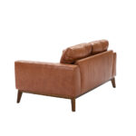 2-seater sofa upholstered in leather with Walnut wood legs