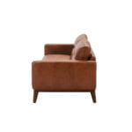 3-seater sofa upholstered in leather with Walnut wood legs