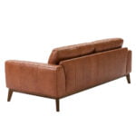 3-seater sofa upholstered in leather with Walnut wood legs