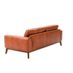 3-seater sofa upholstered in leather with Walnut wood legs