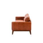 3-seater sofa upholstered in leather with Walnut wood legs