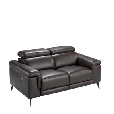 (Español) Sofá relax 2 plazas piel marrón chocolate sofa - Angel Cerda