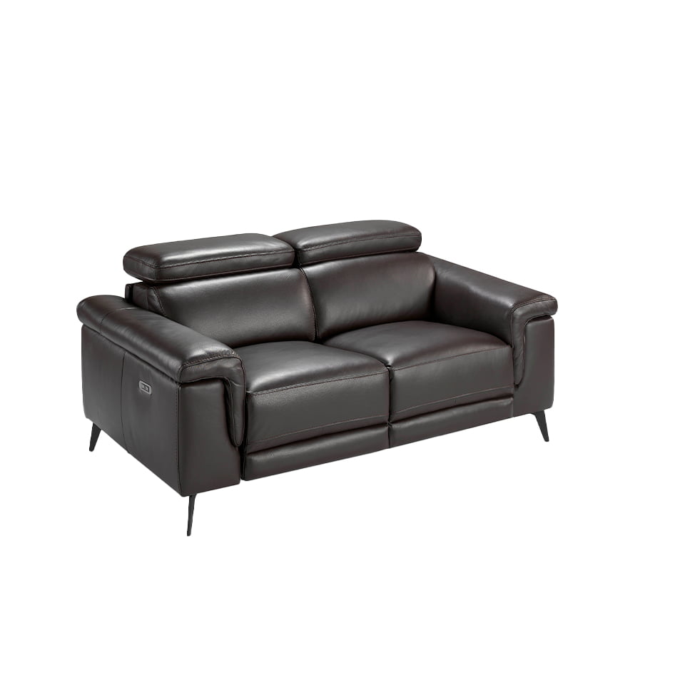 2 seater upholstered leather sofa with relax mechanisms