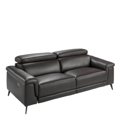 (Español) Sofá relax 3 plazas piel marrón chocolate sofa - Angel Cerda